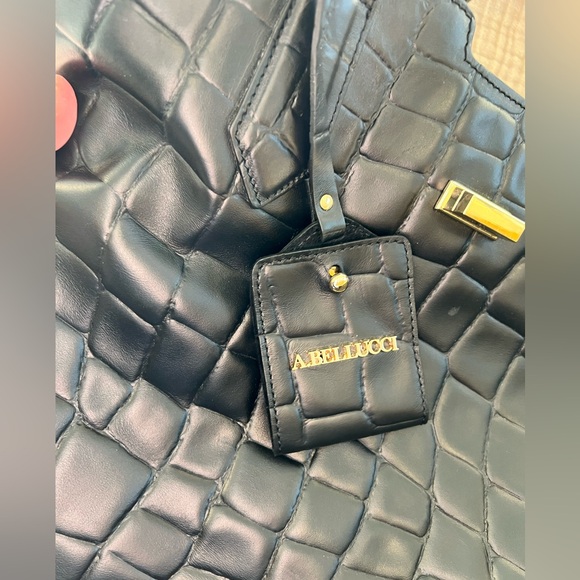 A.BELLUCCI Handbag Italian Leather Tote-attached ID card holder - Picture 7 of 12